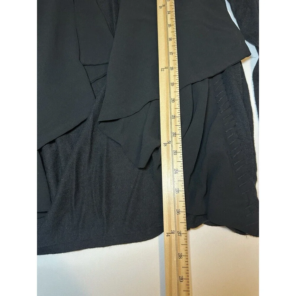 Soft Surroundings Black Open Front‎ Cardigan Cotton Blend Women's MEDIUM